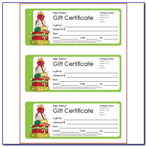 Avery Gift Certificate Template Free