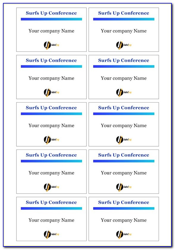 Avery Name Badge Inserts 5392 Template