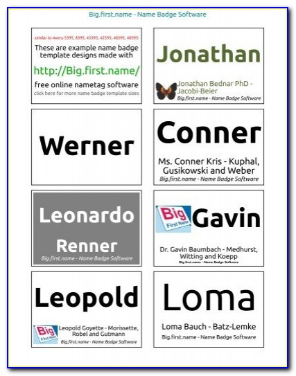 Avery Name Badges Template