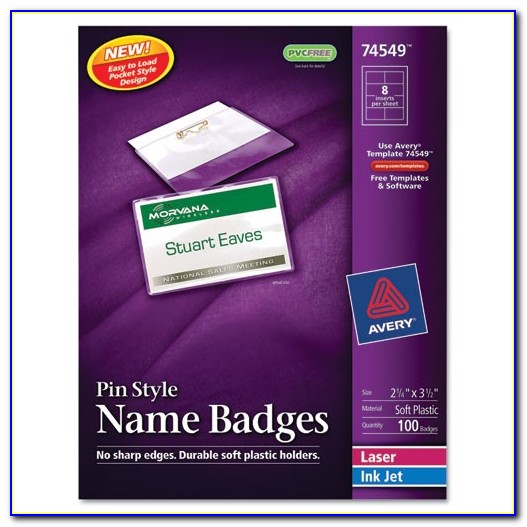 Avery Pin Style Name Badges Template