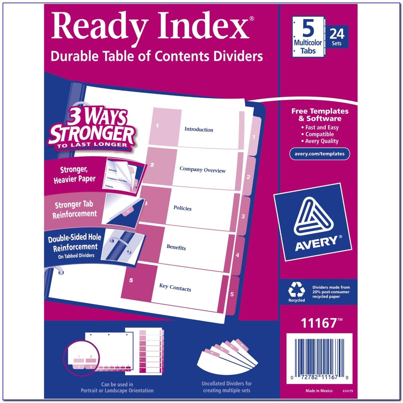 Avery Ready Index 10 Tab Word Template