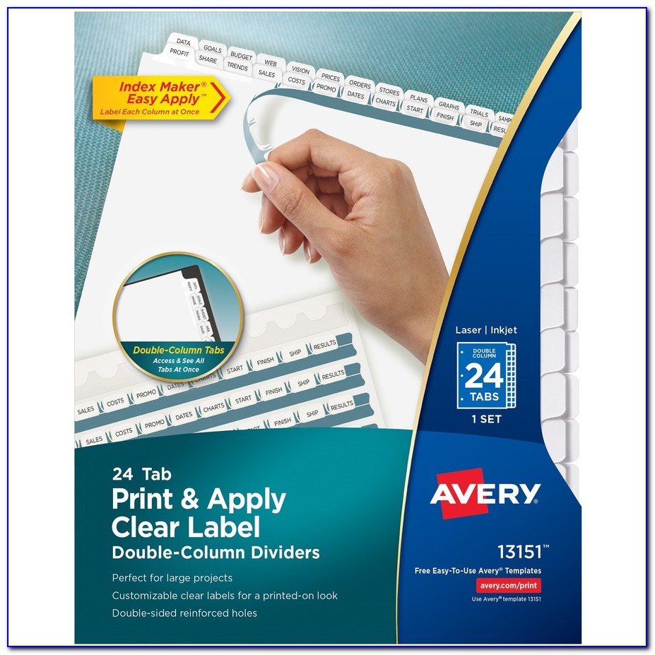 Avery Ready Index Dividers Template 15 Tab