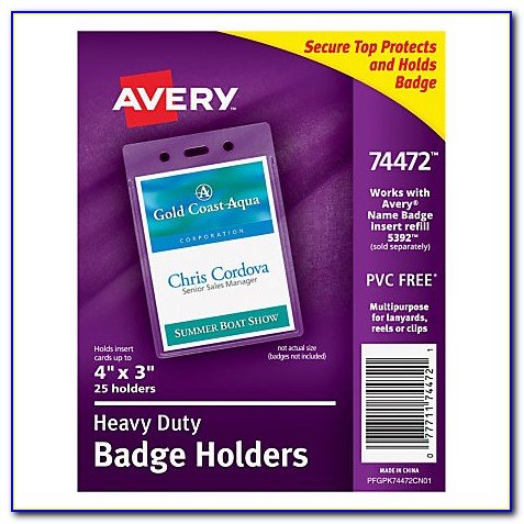 Avery Vertical Id Badge Template