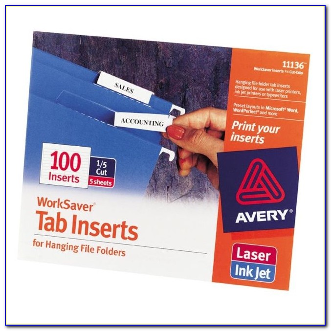 Avery Worksaver Tab Inserts Template 11136