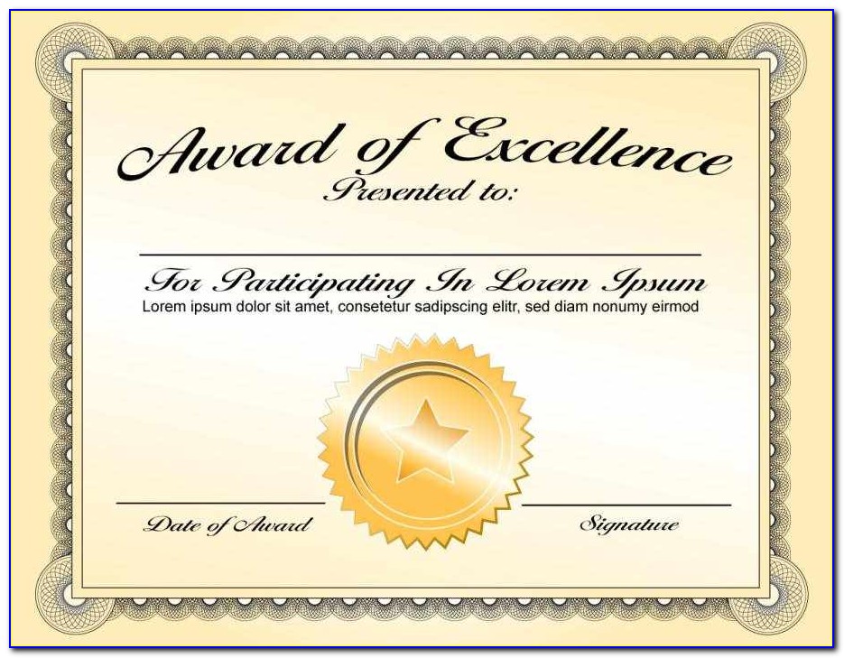 Award Certificate Template Psd