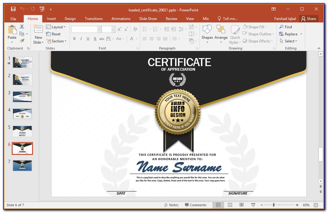 Award Certificate Templates Microsoft Word