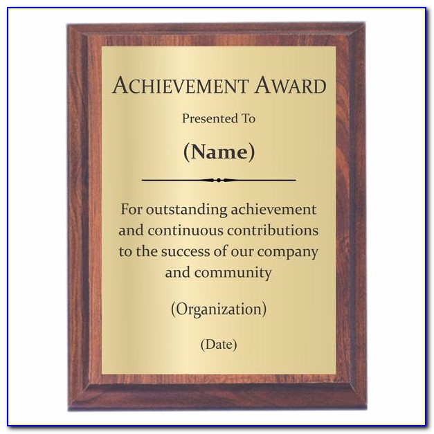Award Plaque Template Free