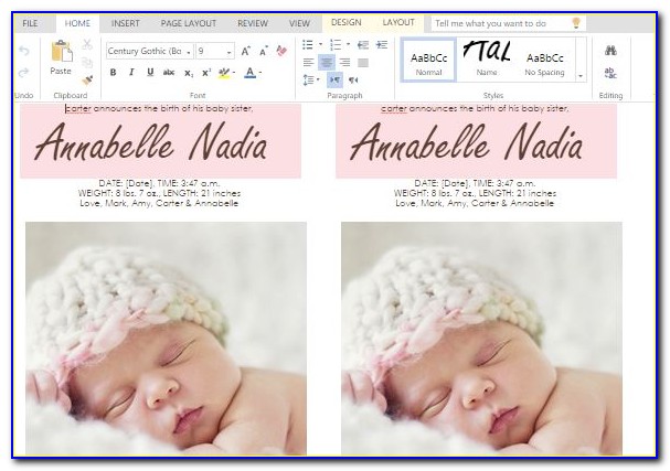 Baby Announcement Template Photoshop