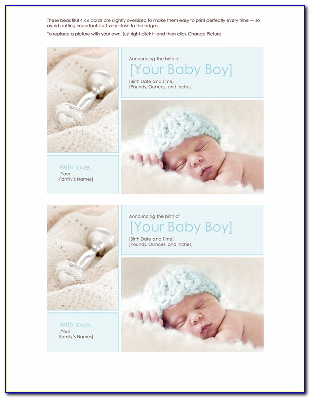 Baby Birth Announcement Photoshop Templates Free