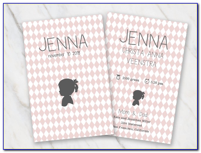 Baby Birth Announcement Template Download Free
