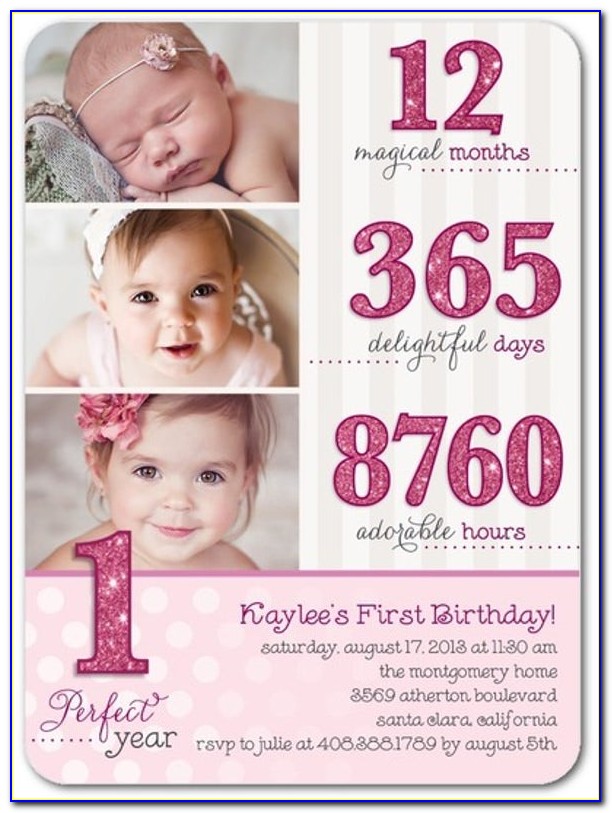 Baby First Birthday Invitation Card Message
