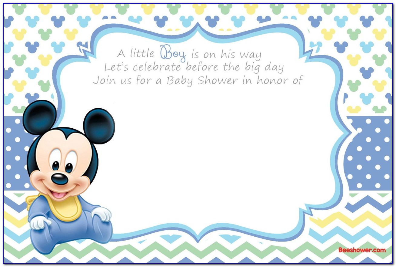 Baby Mickey Mouse Invitation Template Printable