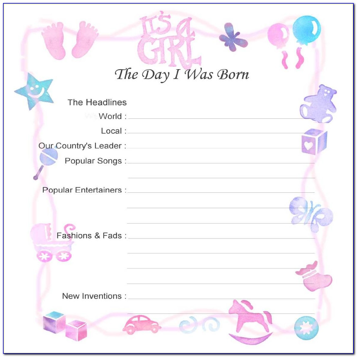Baby Record Book Template Downloads