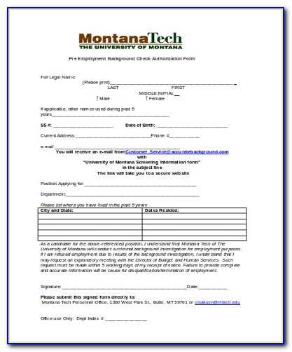 Background Check Consent Form Sample