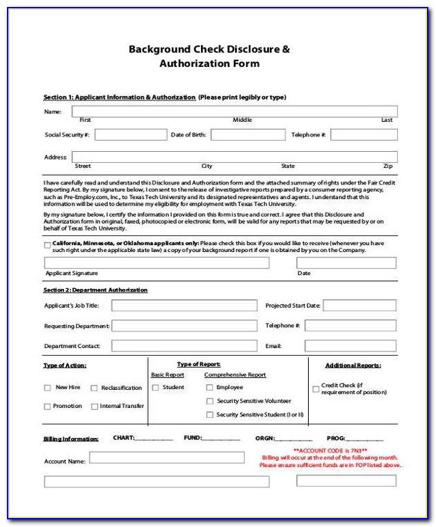 Background Check Consent Form Template