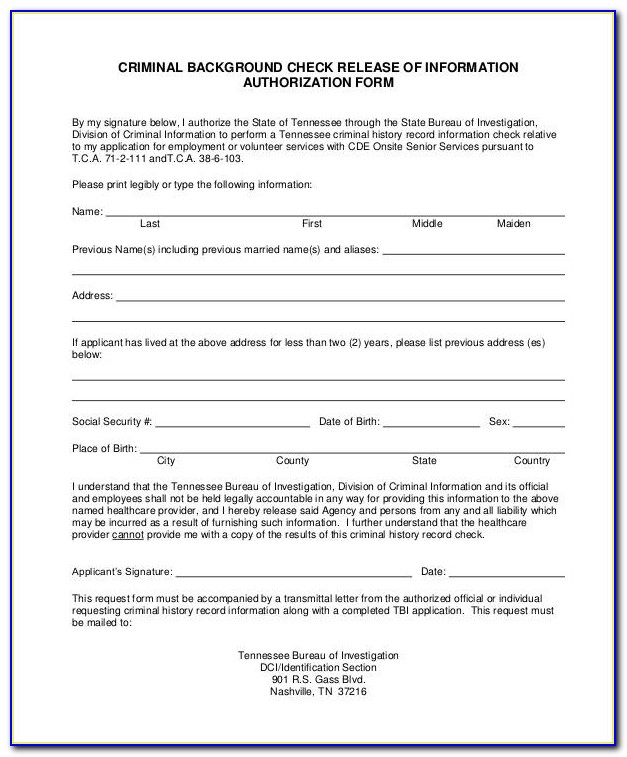 Background Check Disclosure And Authorization Form Template