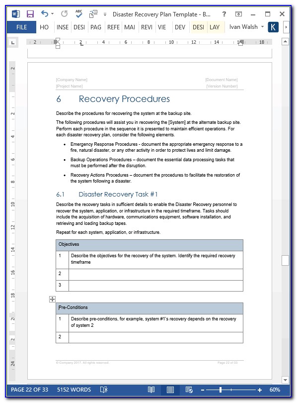 Backup And Recovery Plan Template