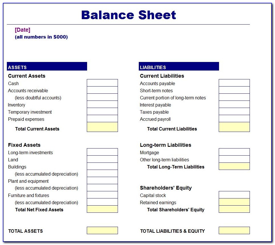 Balance Sheet For Nonprofits Templates