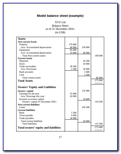 Balance Sheet For Not For Profit Examples