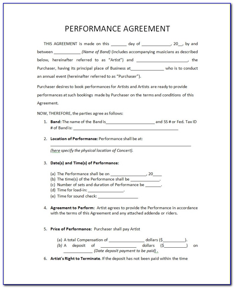 Band Agreement Template Uk