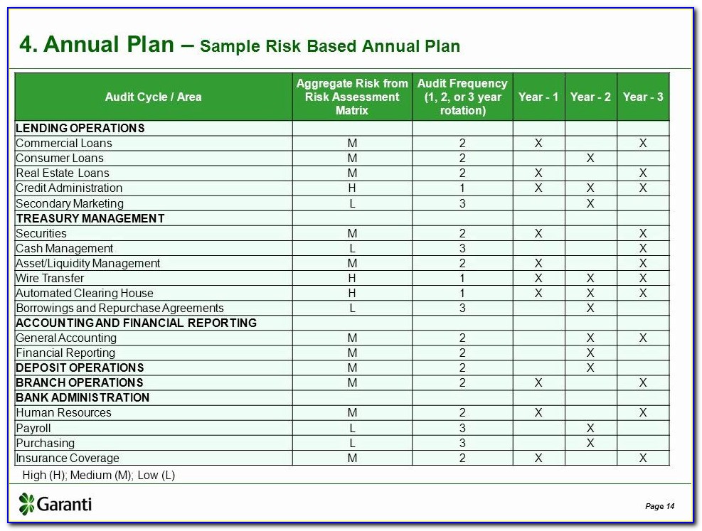 Bank Audit Risk Assessment Template