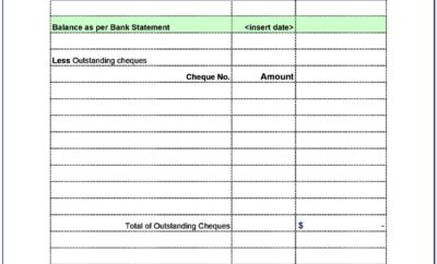 Bank Reconciliation Template Excel