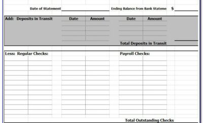 Bank Reconciliation Template Excel Free Download