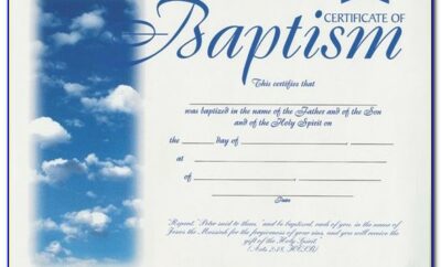 Baptism Certificate Template Free Download