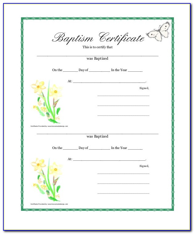 Baptism Certificate Template Spanish