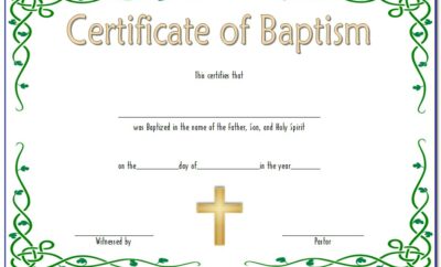 Baptism Certificate Template Uk