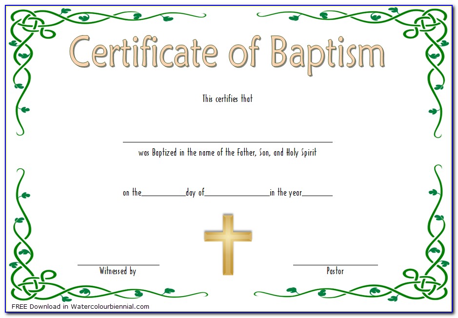 Baptism Certificate Template Uk