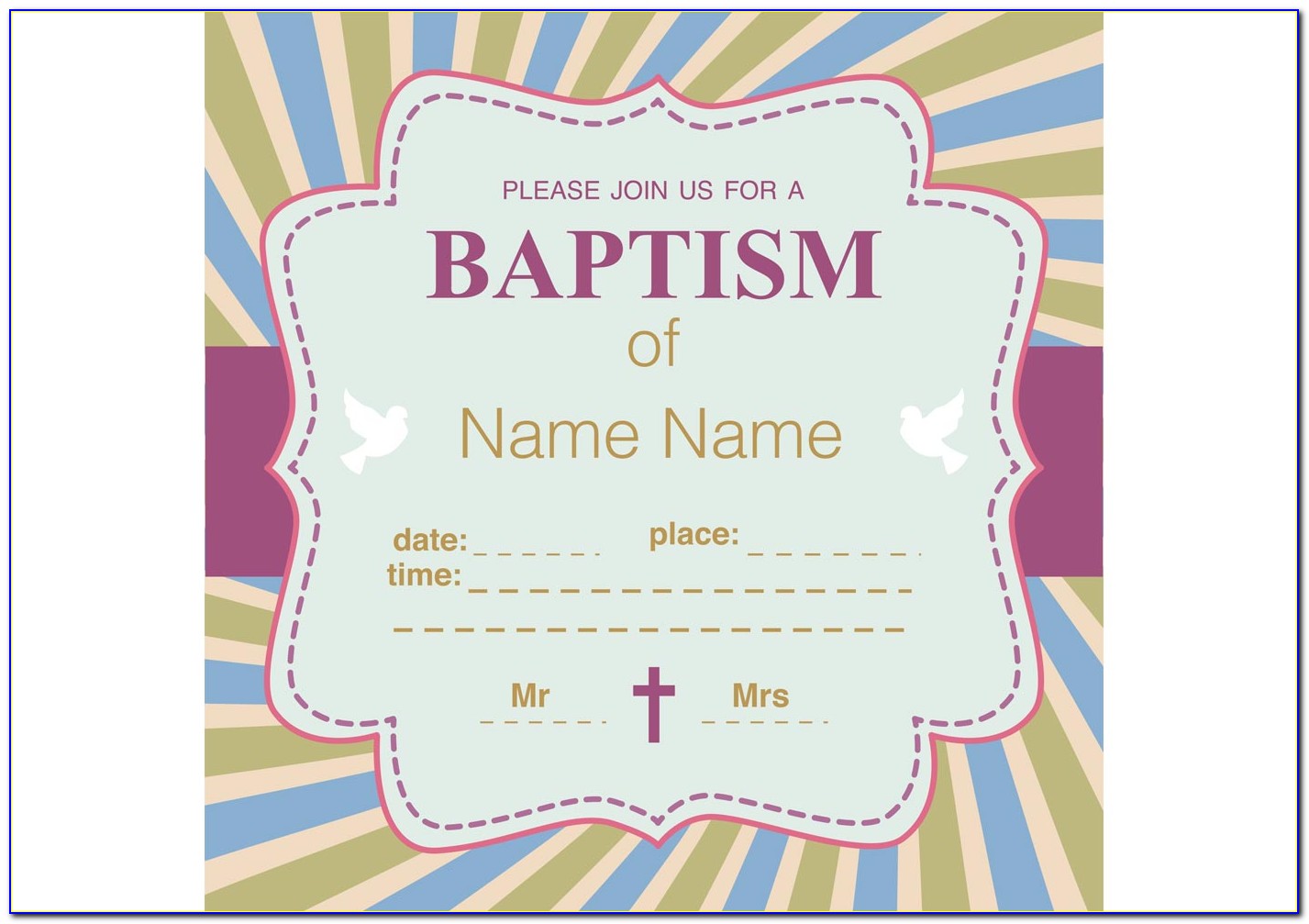 Baptism Invitation Template Lds