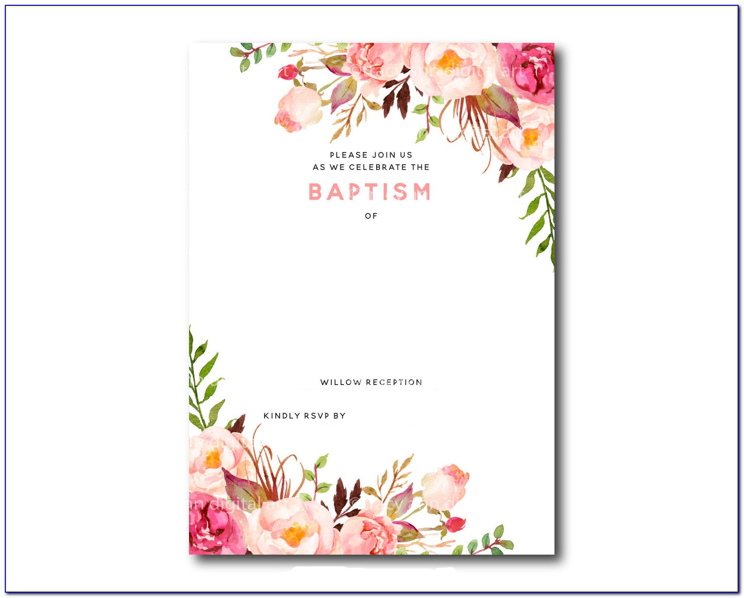 Baptism Invitation Templates Vector