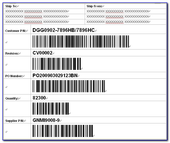 Barcode Label Template Excel