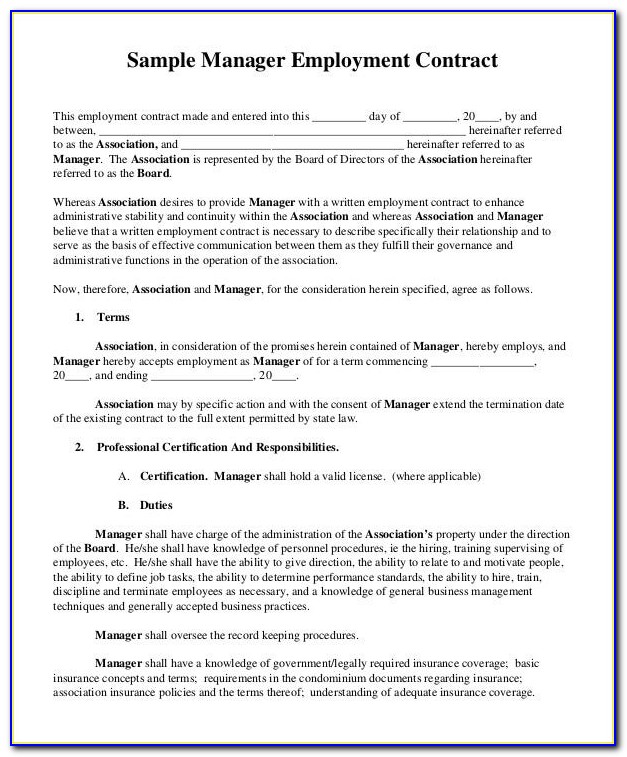 Basic Employment Contract Template