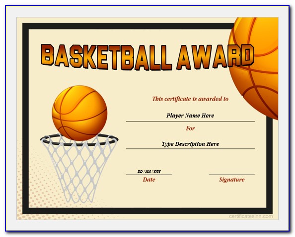 Basketball Award Certificate Templates