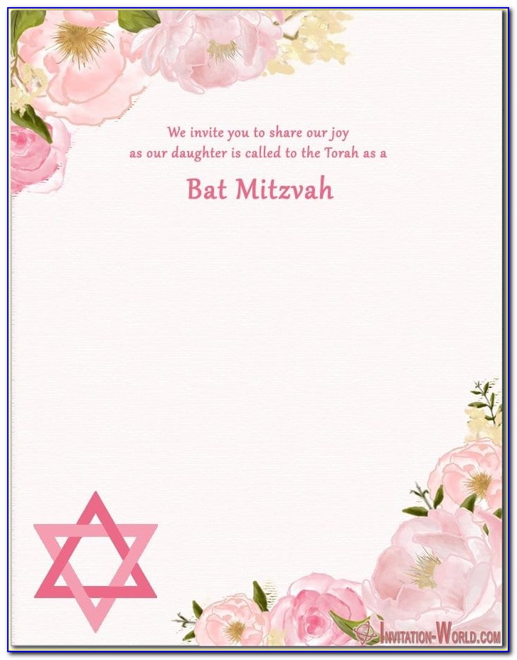 Bat Mitzvah Invitations Templates
