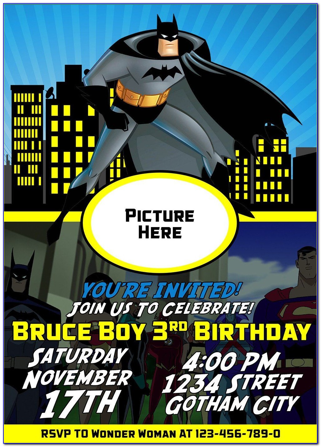 Batman Birthday Invitations Templates Free