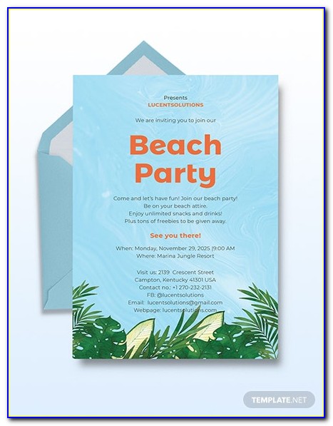 Beach Ball Invitation Template