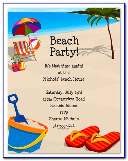 Beach Party Invitation Template Word