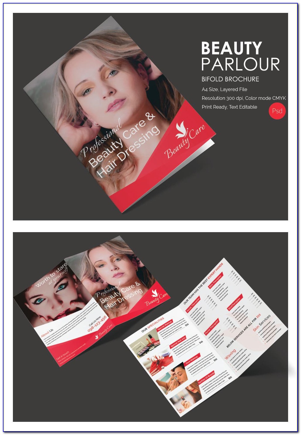 Beauty Parlour Brochure Templates