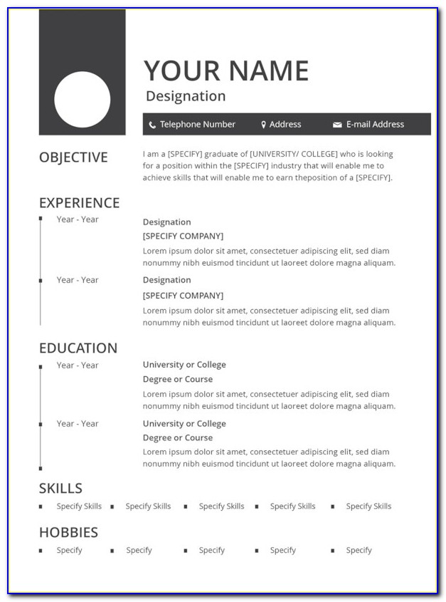 Best Microsoft Word Template For Resume