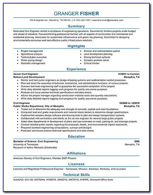 Best Resume Format For Engineers Download