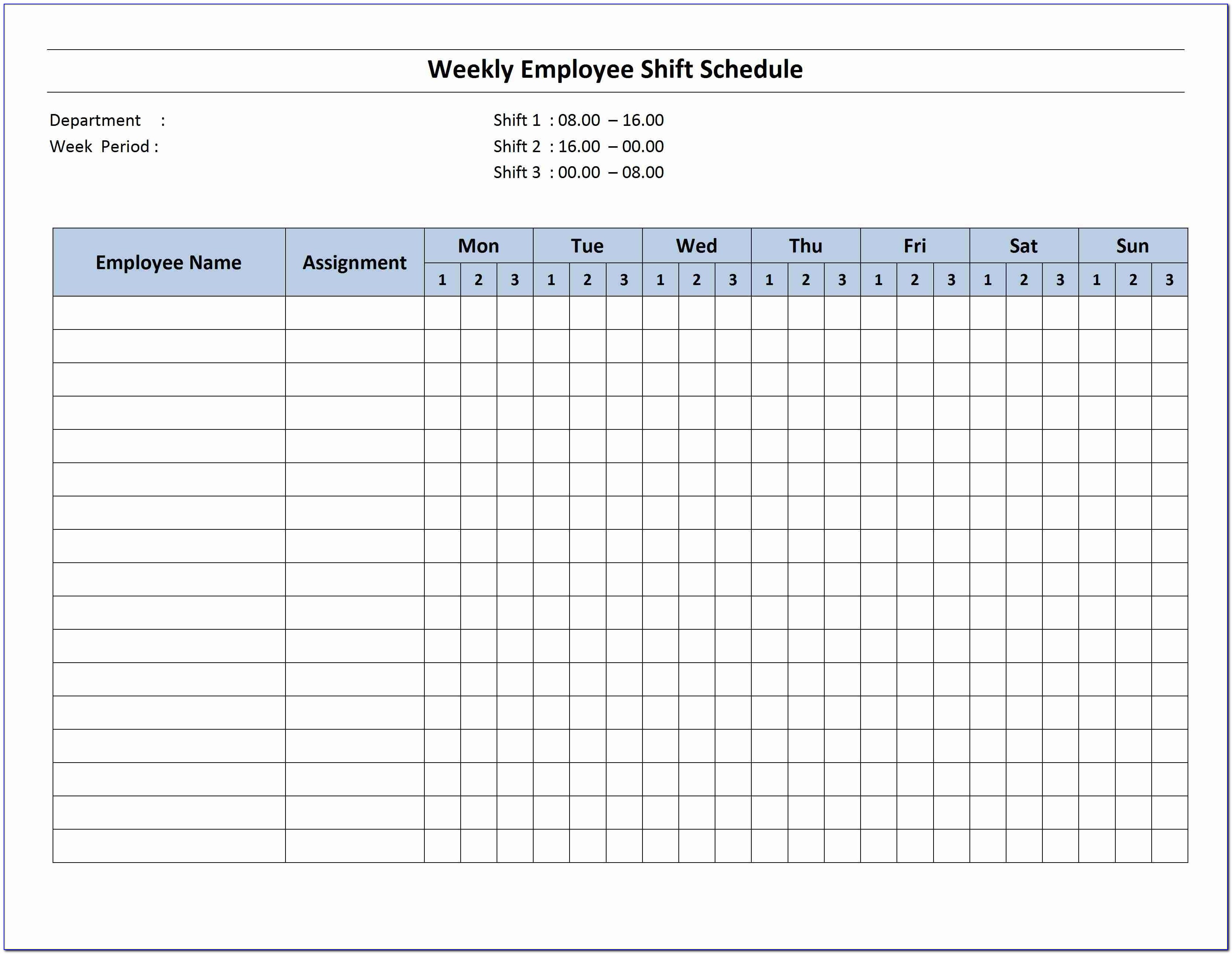 Bi Weekly Schedule Template Excel