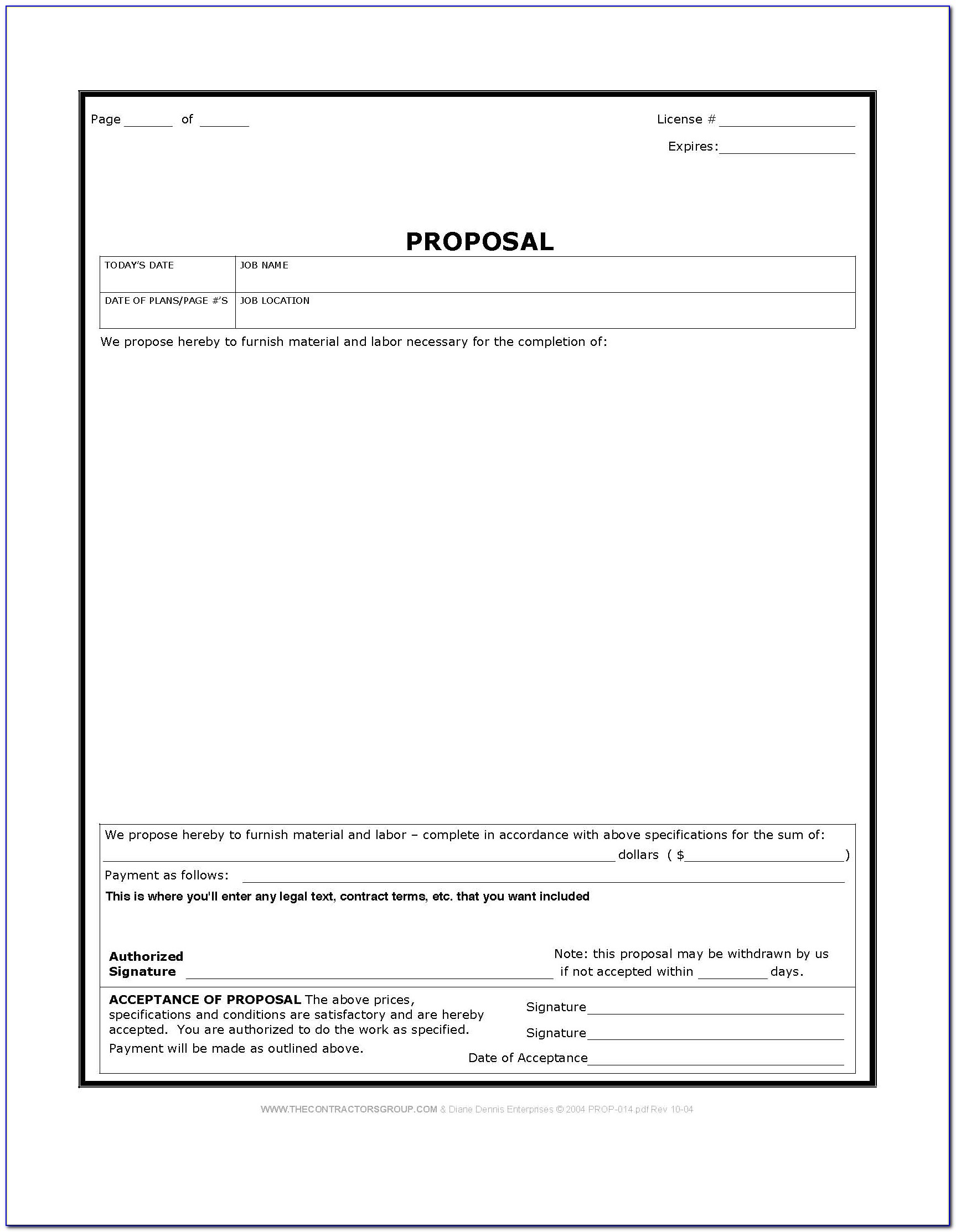 Bid Request Form Template