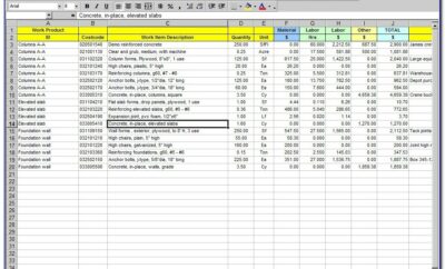 Bid Sheet Template Excel