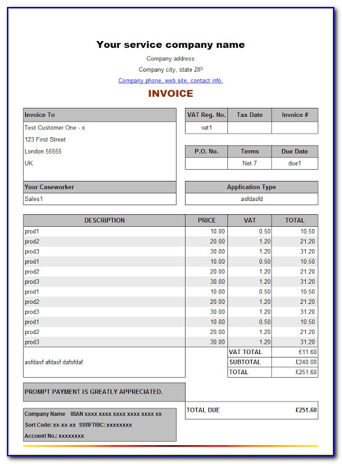 Bill Invoice Format In Word Download