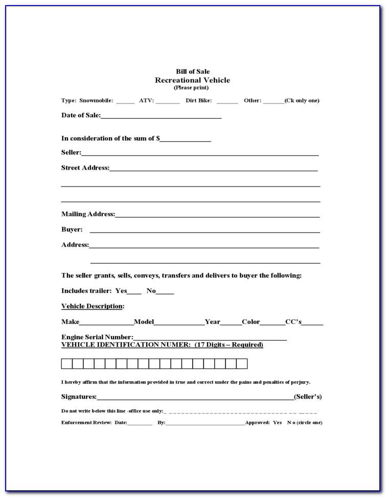 Bill Of Sale Template For Car Virginia
