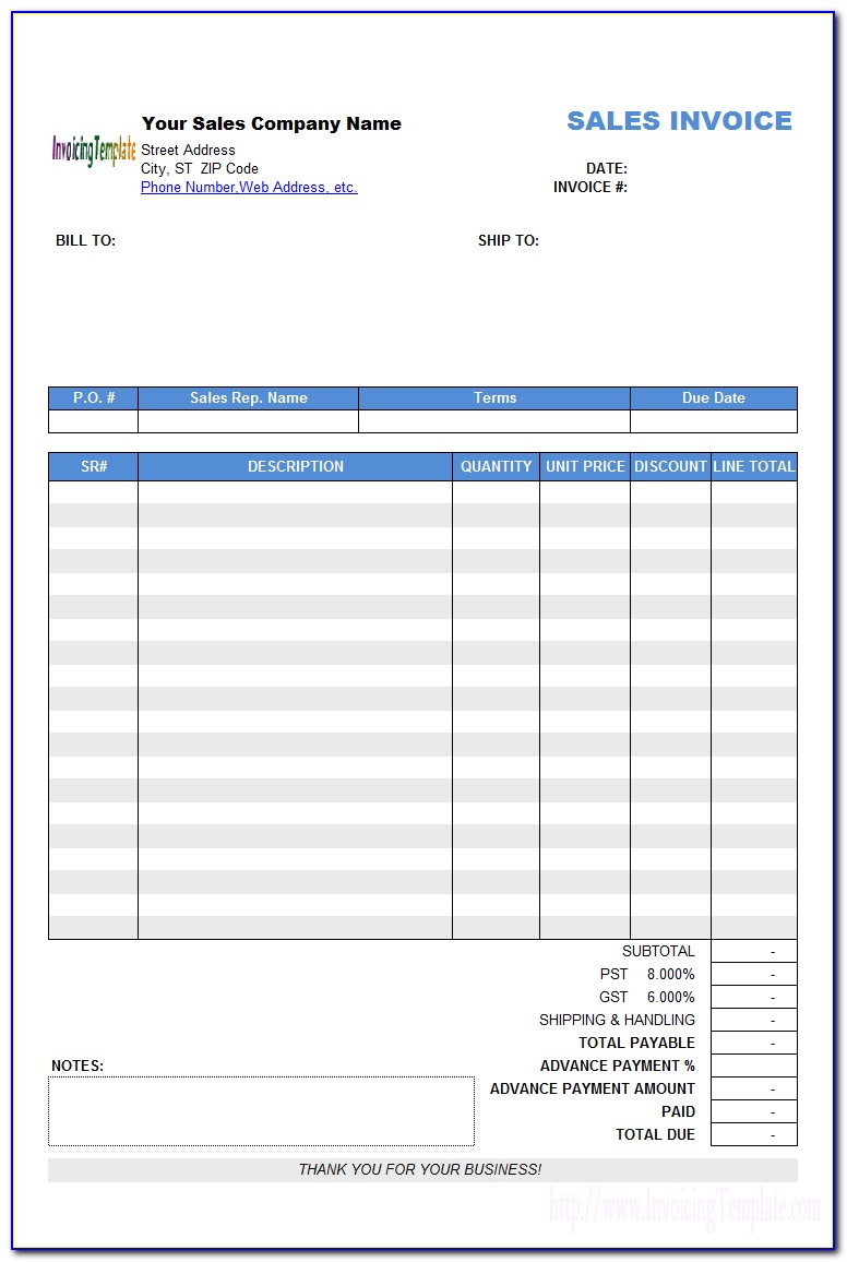 Billing Invoice Format In Word