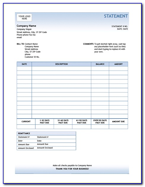 Billing Template For Word